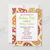 ペイズリー誕生多彩日パーティーの招待 招待状 (正面)