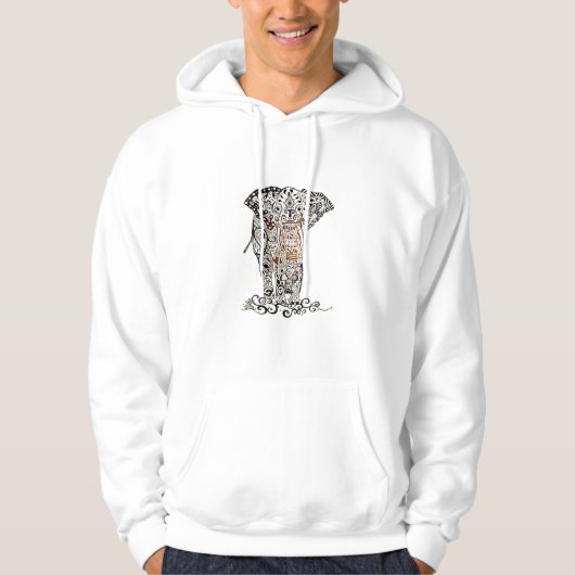 ペイズリー象のスエットシャツ パーカ (正面)