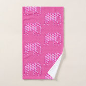 ペイズリー象は、ピンクおよび明るい赤紫色を凍らします バスタオルセット (ハンドタオル)