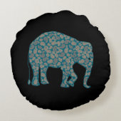 ペイズリー象カスタム象黒丸ピロー ラウンドクッション (裏面)