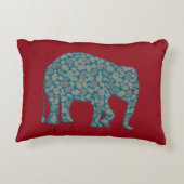ペイズリー象カスタム赤アクセント枕 アクセントクッション (裏面)