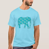 ペイズリー象 – ターコイズとアクア Tシャツ (正面)