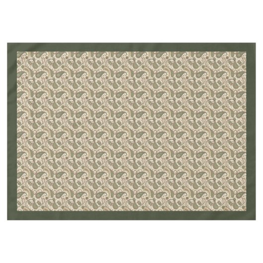 ペイズリー魅力的タブレクロス自然 – ボホビベス テーブルクロス (正面(横))