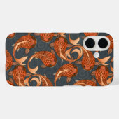 ペイズリー魚ダークグレー Case-Mate iPhoneケース (裏面 (横))