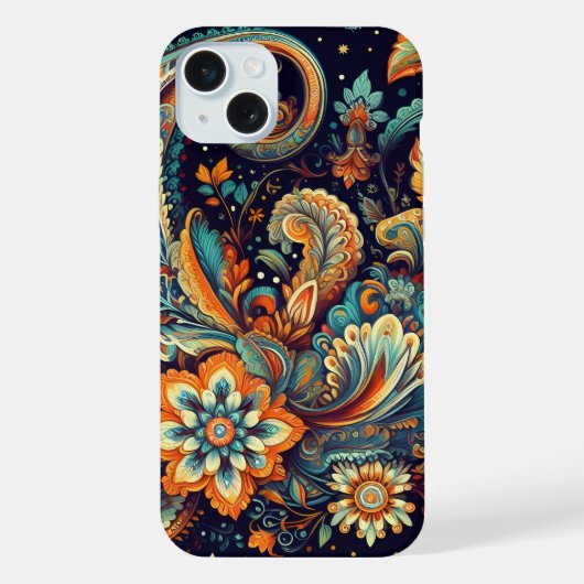 ペイズリー鮮やかデライト iPhoneケース (裏面)