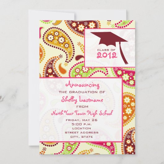 ペイズリー2012卒業発表 招待状 (正面)