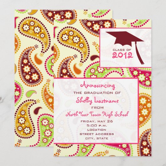 ペイズリー2012卒業発表 招待状 (正面/裏面)