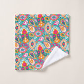 ペイズリー70s 60sボホレトロ バスタオルセット (ウォッシュタオル)