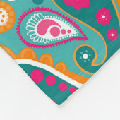 ペイズリー70s 60sボホレトロ フリースブランケット (角)