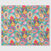 ペイズリー70s 60sボホレトロ ラッピングペーパー (フラット)