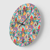 ペイズリー70s 60sボホレトロ ラージ壁時計 (傾斜)