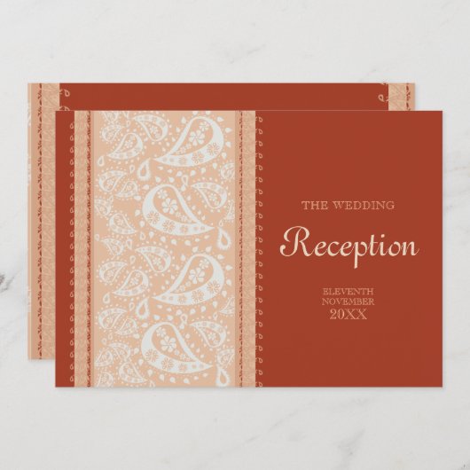 ペイズリー スパイス ウェディング レセプション 招待状 (正面/裏面)