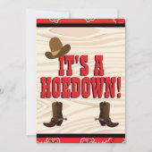 ペイズリー・ハンカチーフ 赤と黒 ウェスタン 誕生日 招待状 (正面)