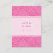 ペイズリー ピンク インプレッション 結婚式の披露宴カード エンクロージャーカード (裏面)