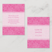 ペイズリー ピンク インプレッション 結婚式の披露宴カード エンクロージャーカード (正面/裏面)