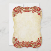 ペイズリー・ピーコックカラーの結婚式招待状 招待状 (裏面)