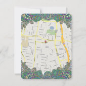 ペイズリー・ピーコックカラーズのウェディングディレクション・レセプション 招待状 (裏面)