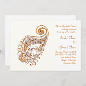 ペイズリー ヘンナ アート 招待状 (正面/裏面)