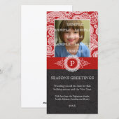 ペイズリー・モノグラム・ホリデー写真カード シーズンカード (正面/裏面)