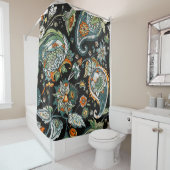 ペイズリー。伝統に基づくシームレスなパターン シャワーカーテン (インサイチュ)