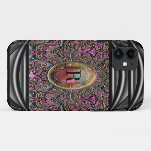 ペイニーダービューティフルシックモノグラム Case-Mate iPhoneケース (裏面(横))