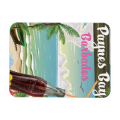 ペイネスベイバルバドスヴィンテージスタイル旅行ポスター マグネット (横)