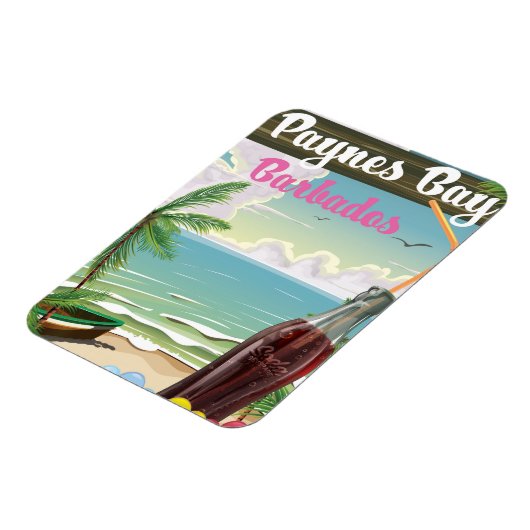 ペイネスベイバルバドスヴィンテージスタイル旅行ポスター マグネット (左側)