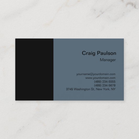 ペイネズグレーブラックプレーンシンプルビジネスカード 名刺 (正面)