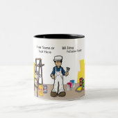 ペイパーソナライズされたター – 男性の漫画 ツートーンマグカップ (中央)