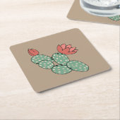 ペイモダンサボテン スクエアペーパーコースター (アングル)