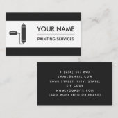 ペイモダンントロ絵を描ーラーブラシ白黒 名刺 (正面/裏面)