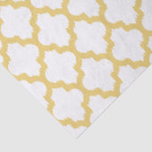 ペイルイエロー&ホワイトクローバーイカットパターン 薄葉紙 (詳細)