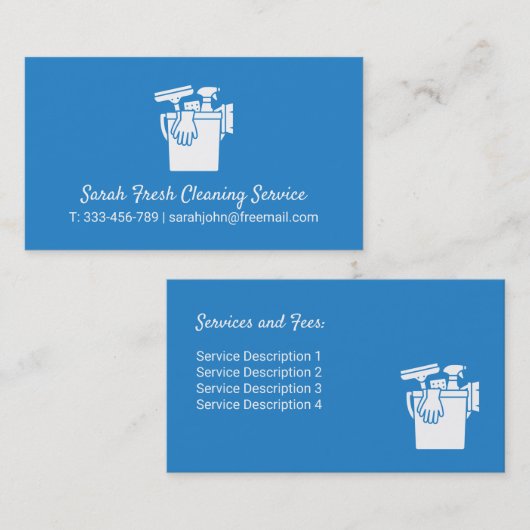 ペイルクリーニングサービスでのクリーニング用品 名刺 (正面/裏面)