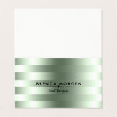 ペイルセージ – グリーンストライプのパターン 名刺 (外部フラット)