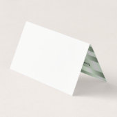 ペイルセージ – グリーンストライプのパターン 名刺 (裏面)