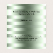 ペイルセージ – グリーンストライプのパターン 名刺 (内部フラット)