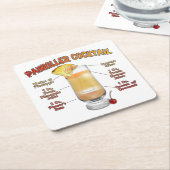 ペインキラーカクテルレシピアート   スクエアペーパーコースター (アングル)