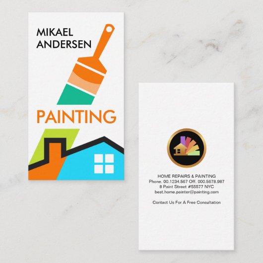 ペインズブラシ絵画の家 名刺 (正面/裏面)