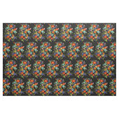 ペインタカラフルリー山花の花束が黒 ファブリック (ヤード)