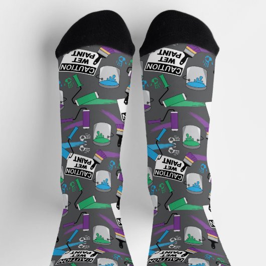 ペインタデコレータパターン（の模様が）あるー ソックス (上部)