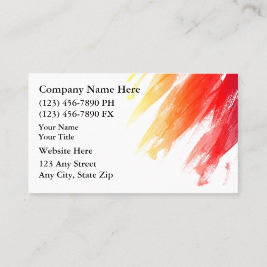 ペインタビジネスカードデザインテンプレート 名刺 (裏面)