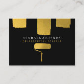 ペインタブラック&金ゴールドソーシャルメディアのアイコン 名刺 (正面)