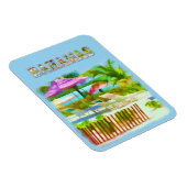 ペインタリートロピカルバハマ諸島ビーチシーン マグネット (右側)