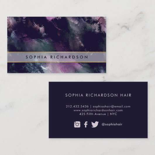 ペインタリー|濃モダンい絵を描線と金ゴールド 名刺 (正面/裏面)