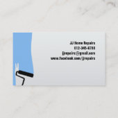 ペインタローラーブラシ絵画のブルービジネスカード 名刺 (裏面)