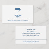 ペインターとデコレーターのロゴを追加海軍文字 名刺 (正面/裏面)