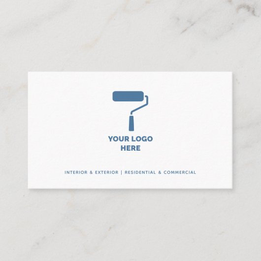 ペインターとデコレーターのロゴを追加海軍文字 名刺 (正面)