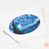 ペインターによるフィンセント・ファン・ゴッホ星明かりの夜絵画 楕円形シール (封筒)