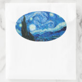 ペインターによるフィンセント・ファン・ゴッホ星明かりの夜絵画 楕円形シール (バッグ)