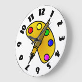 ペインターのカラーパレットの時計 ラージ壁時計 (傾斜)